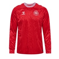 Camisa de Futebol Dinamarca Equipamento Principal Europeu 2024 Manga Comprida